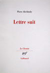 Lettre suit - "Le Chemin" - nrf