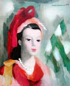 Portrait de femme en rouge