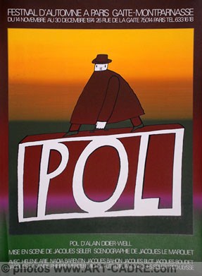 "POL" d'Alain Didier-Weill au Festival d'Automne  Paris du 14 nov au 30 dec 1974 Click to ZOOM